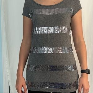 H&M Sequin Striped Shirt